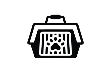 Pet carrier silhouette icon dog cat travel crate