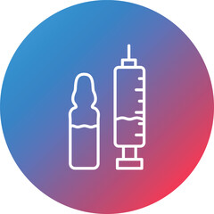 Ampoule Line Gradient Circle Background Icon