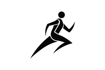 Abstract running silhouette athlete sport fitness icon