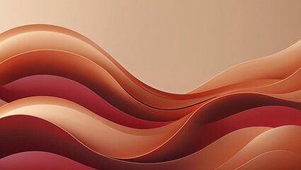 Flowing Earth-Toned Waves – Beige and Terracotta Abstract Design