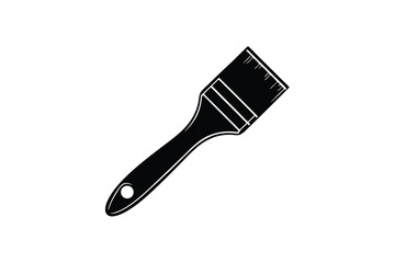 Black silhouette paintbrush icon isolated on white background