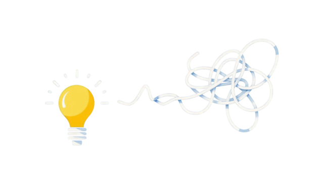 Conceptual Illustration of Problem-Solving and Creativity with a Deep Blue Background