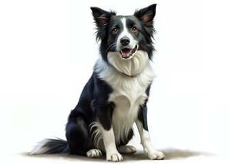 Fototapeta premium Studio Portrait of a Black and White Border Collie Dog