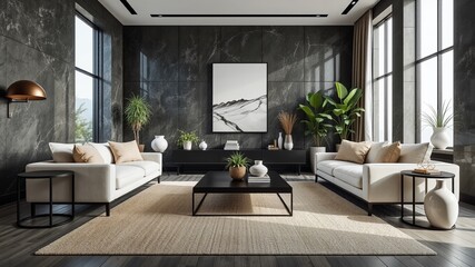Elegant and Balanced Minimalist Living Space