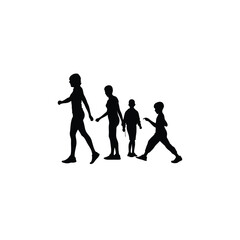 silhouettes of people walking