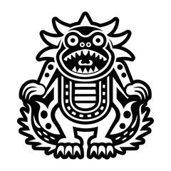 A solid style icon of cipactli