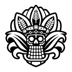 Mayan god icon in solid style