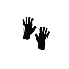 silhouette of gym gloves on white background