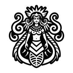 A solid style icon of coatlicue