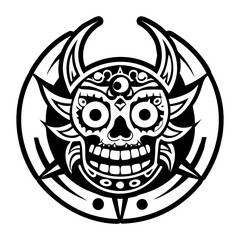 Fototapeta premium Celestial skull icon in filled style