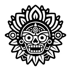 A solid style icon of mayan mask