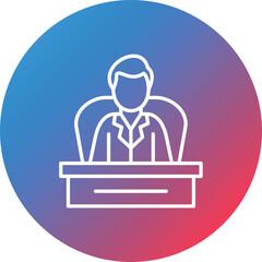 CEO Line Gradient Circle Background Icon