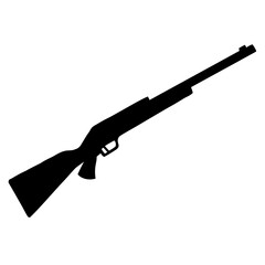 Simple Rifle Icon black silhouette on transparent background