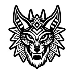 Coyote head icon in solid style