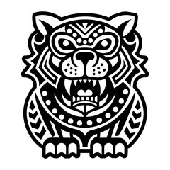 Jaguar statue icon in filled style
