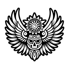 Wings tattoo icon in glyph style