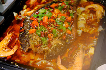 spicy grilled fish, Chinese food
