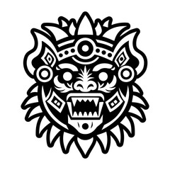 Obraz premium Tribal god icon in glyph style