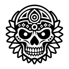 A glyph style icon of mictlan