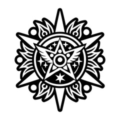 Celestial star icon in solid style