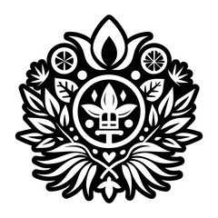 Mexican herb icon in filled style