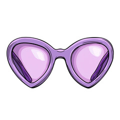 Fototapeta premium Purple sunglasses isolated on white