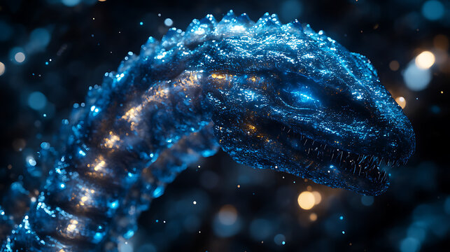 Time-lapse concept of de-extinction process showing evolution from DNA to full creature 