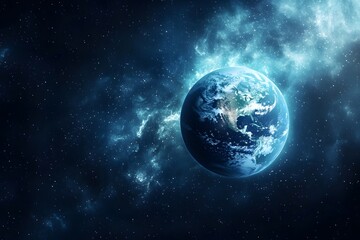 Obraz premium The blue earth through the telescope