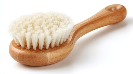 Soft Bristle Brush with Wooden Handle for Gentle Skin Care and Baby Bath Time