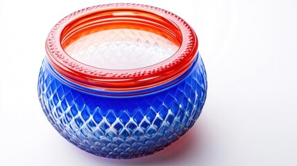 Colorful Vintage Glass Bowl with Intricate Pattern and Stylish Rim for Home Decor and Table Setting