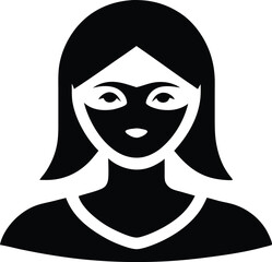 woman with mask vector icon.Air pollution line icon, vector graphics, editable stroke icon, eps .