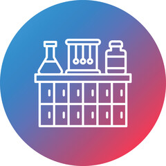 Medical Laboratory Line Gradient Circle Background Icon