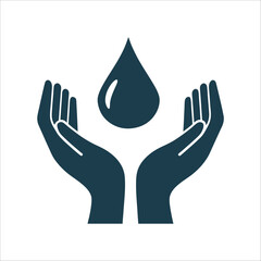 Open Hands Receiving a Single Drop Graphic