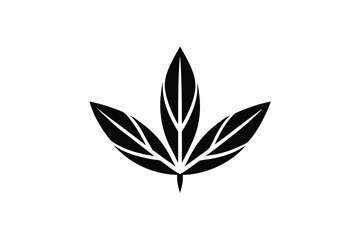 Three stylized leaf silhouette nature logo design