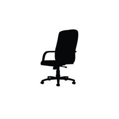 Silhouette of office chair on white background
