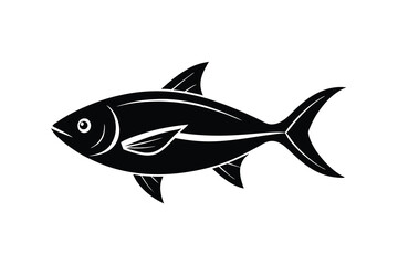 Black silhouette of a fish seafood ocean animal