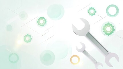 Obraz premium Abstract design with wrenches and gears.