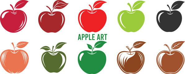 Apple Silhouette Vector Set