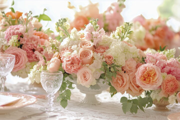 Vintage-themed wedding with antique decorations, lace tablecloths, and classic cars