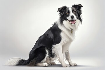 Fototapeta premium Studio Portrait of a Happy Border Collie Dog