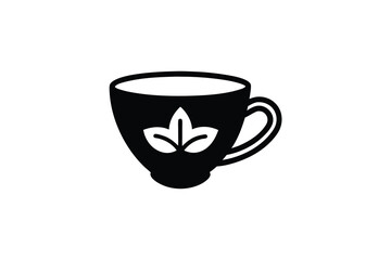 Teacup silhouette icon herbal tea drink beverage