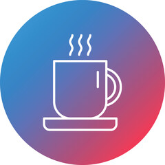 Coffee Line Gradient Circle Background Icon