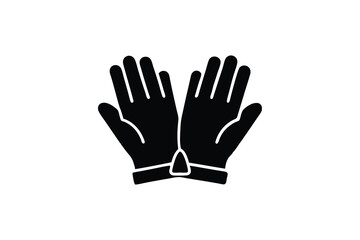 Black silhouette of hands in gloves clasped together