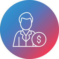 Investors Line Gradient Circle Background Icon