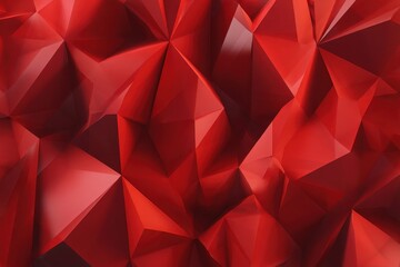 Naklejka premium Red polygonal geometric pattern background.