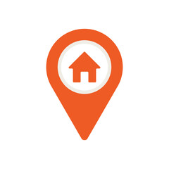 home location icon, home location symbol isolated on transparent background