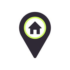 home location icon, home location symbol isolated on transparent background