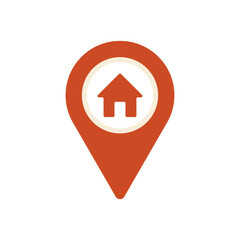 home location icon, home location symbol isolated on transparent background