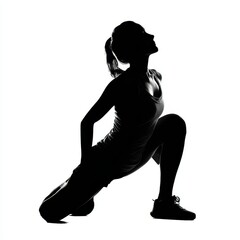 Silhouette of a Woman Stretching Fitness, Exercise, and Flexibility