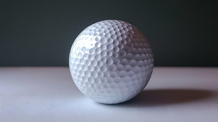 Closeup of a White Golf Ball on White Surface